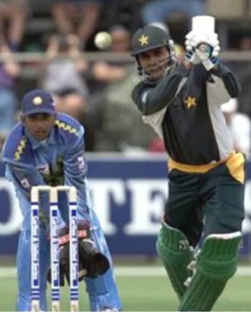 Abdul Razzaq batting during a match against India in Hobart