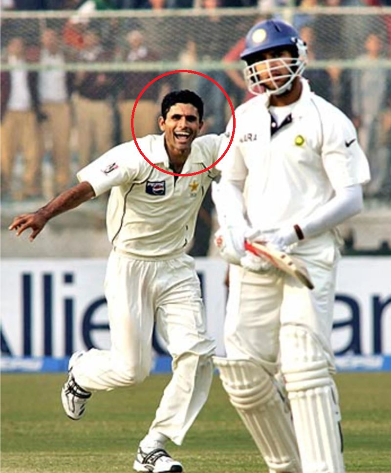 Abdul Razzaq during a test match against India