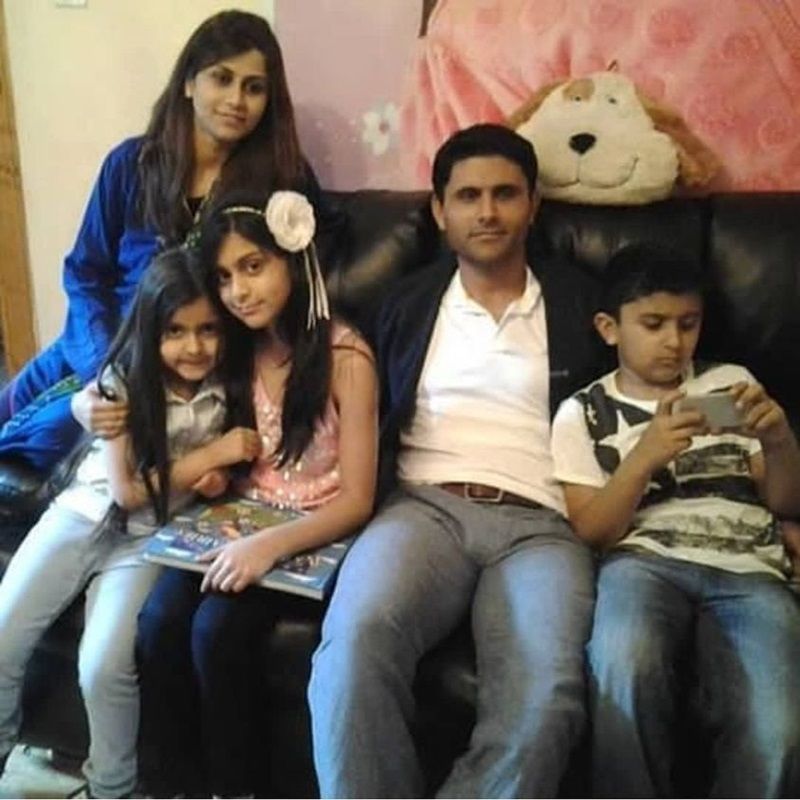 Abdul Razzaq with his wife and children