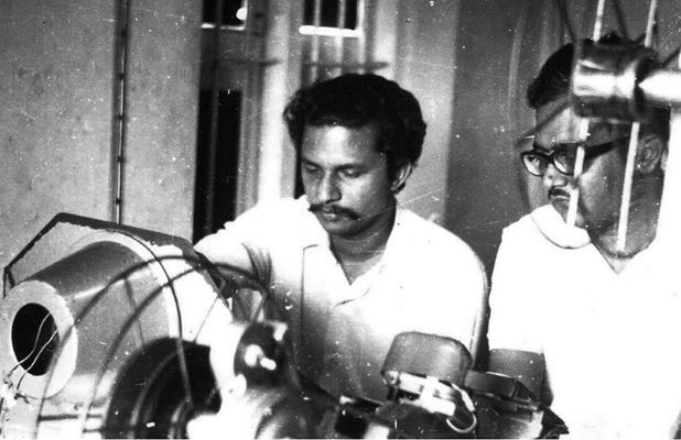 Adoor Gopalakrishnan during the shoot of Swayamvaram