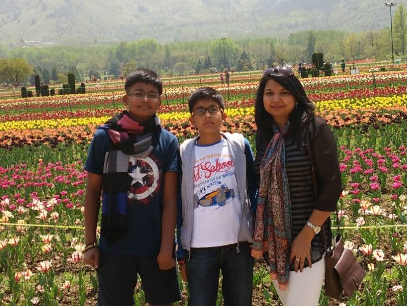 Suman Goel with her sons