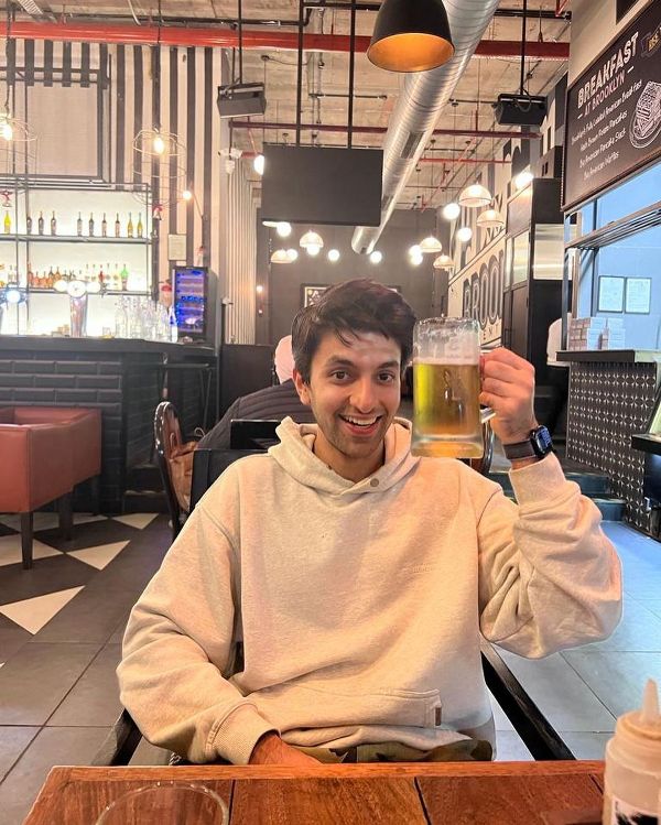 Arjan Aujla with a glass of beer