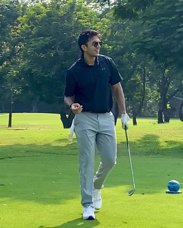 Arjan Aujla playing golf at the Bombay Presidency Golf Club