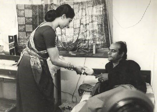 Bharat Gopy with Smita Patil in the film Chidambaram