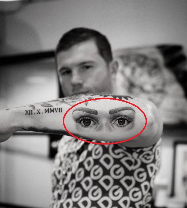 Canelo Alvarez's Eyes tattoo