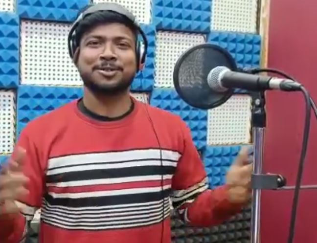 Debesh Pati during a recording session