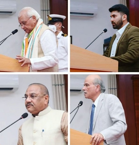Dr. Ahmed Delivers Speech in Public with Governor of Kerala Arif Mohammad Khan (BJP), Member of Parliament Shri Mithilesh Kumar, and IIS Officer S.M. Khan on Human Rights, World Peace, and Religious Harmony
