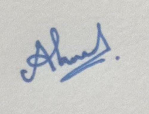 Dr. Ahmed Haque's signature