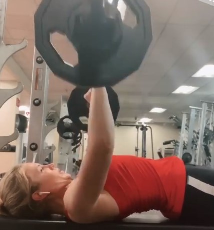 Dr. Dana Brems while working out at a gym