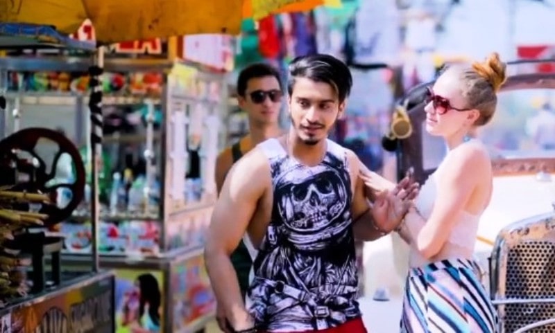 Faiz in a still from the music video Banjaari