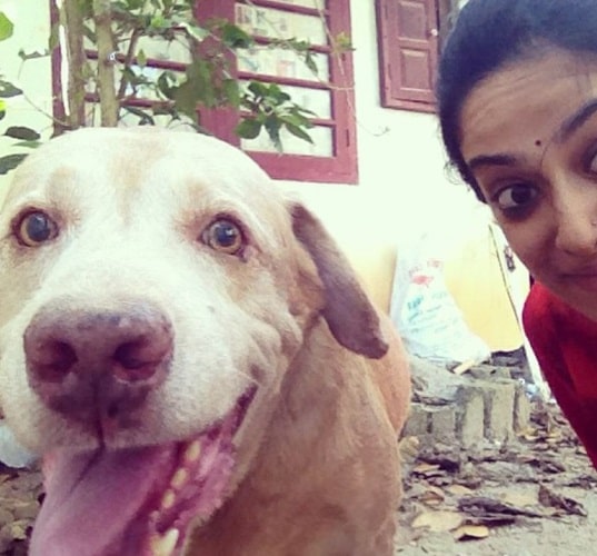 Gauthami Nair with her per dog