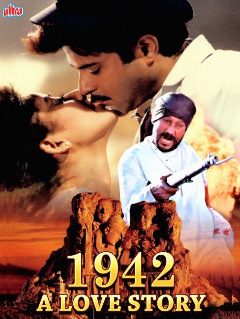 Jackie Shroff in the poster of 1942 A Love Story