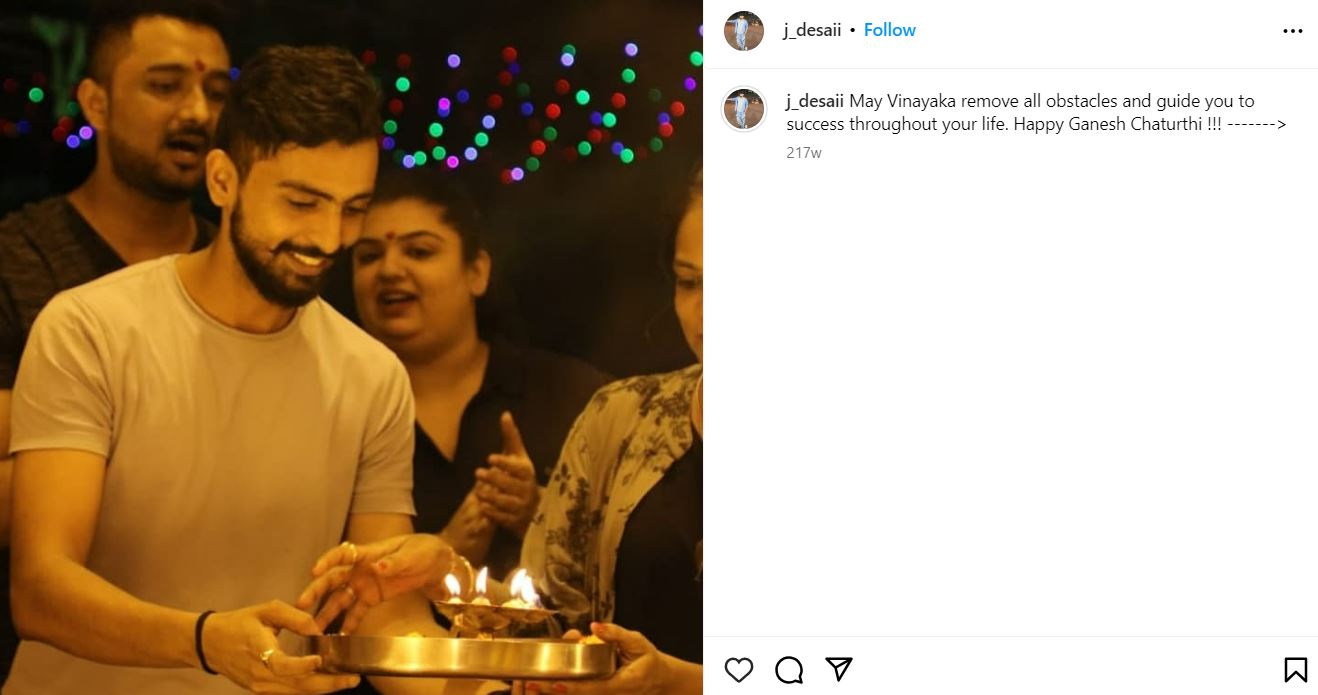 Jagat Desai's Instagram post about Ganesh Chaturthi