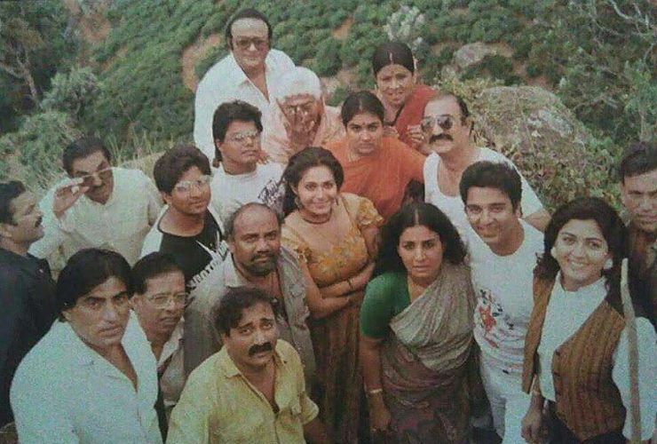 Jayabharathi during the shooting of the film Michael Madana Kama Rajan
