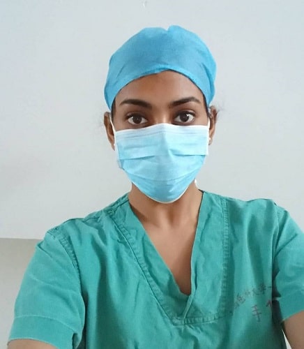 Kamakshi Bhaskarla while she was working in a hospital