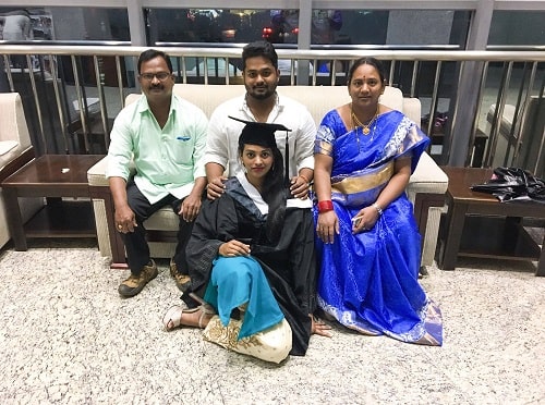 Kamakshi Bhaskarla with her family