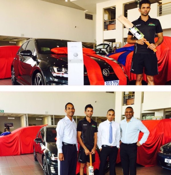 Keshav Maharaj buying his car, a Volkswagen Golf