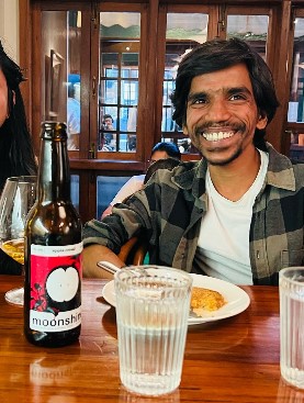Kumar Saurabh while enjoying a beer