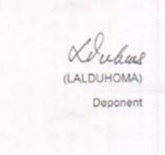 Lalduhoma's signature