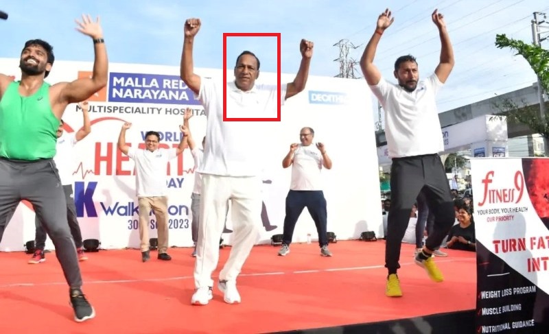 Malla Reddy during a fitness event