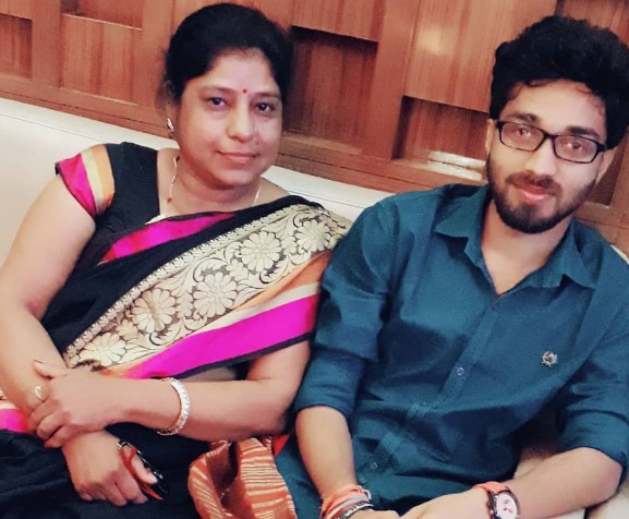 Manish Gaharwar with his mother