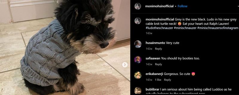 Moni Mohsin's Instagram post of her pet dog