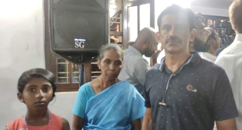 Nimisha Priya's daughter, Michelle Tomy Thomas, mother, Premakumari, and husband, Tomy Thomas (left to right) during an appeal for mercy to her
