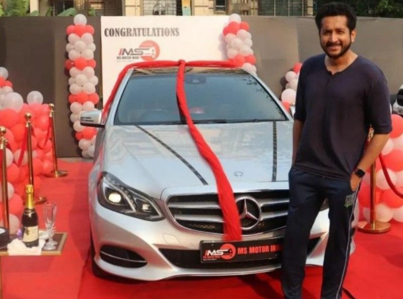 Parambrata Chatterjee with his Mercedes E-Class car