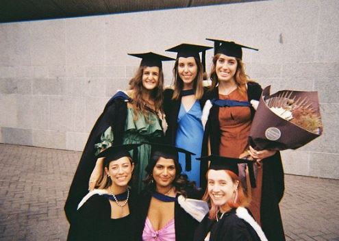 Premila Morar with her friends on her convocation day