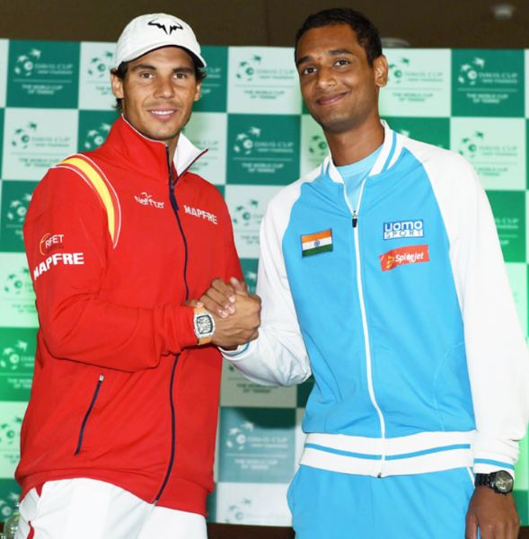 Ramkumar Ramanathan (right) with Rafael Nadal