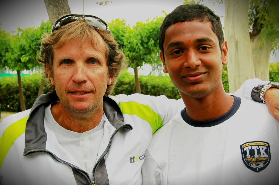 Ramkumar Ramanathan (right) with Coach Sergio Casal