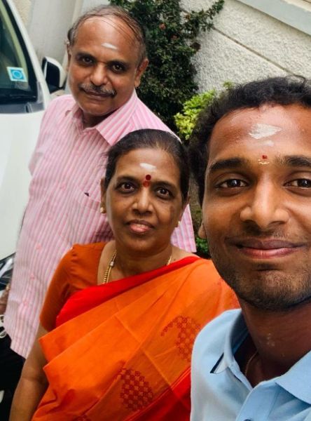 Ramkumar Ramanathan with his father, Ramanathan Kumarappan and mother, Alagammai Ramanathan