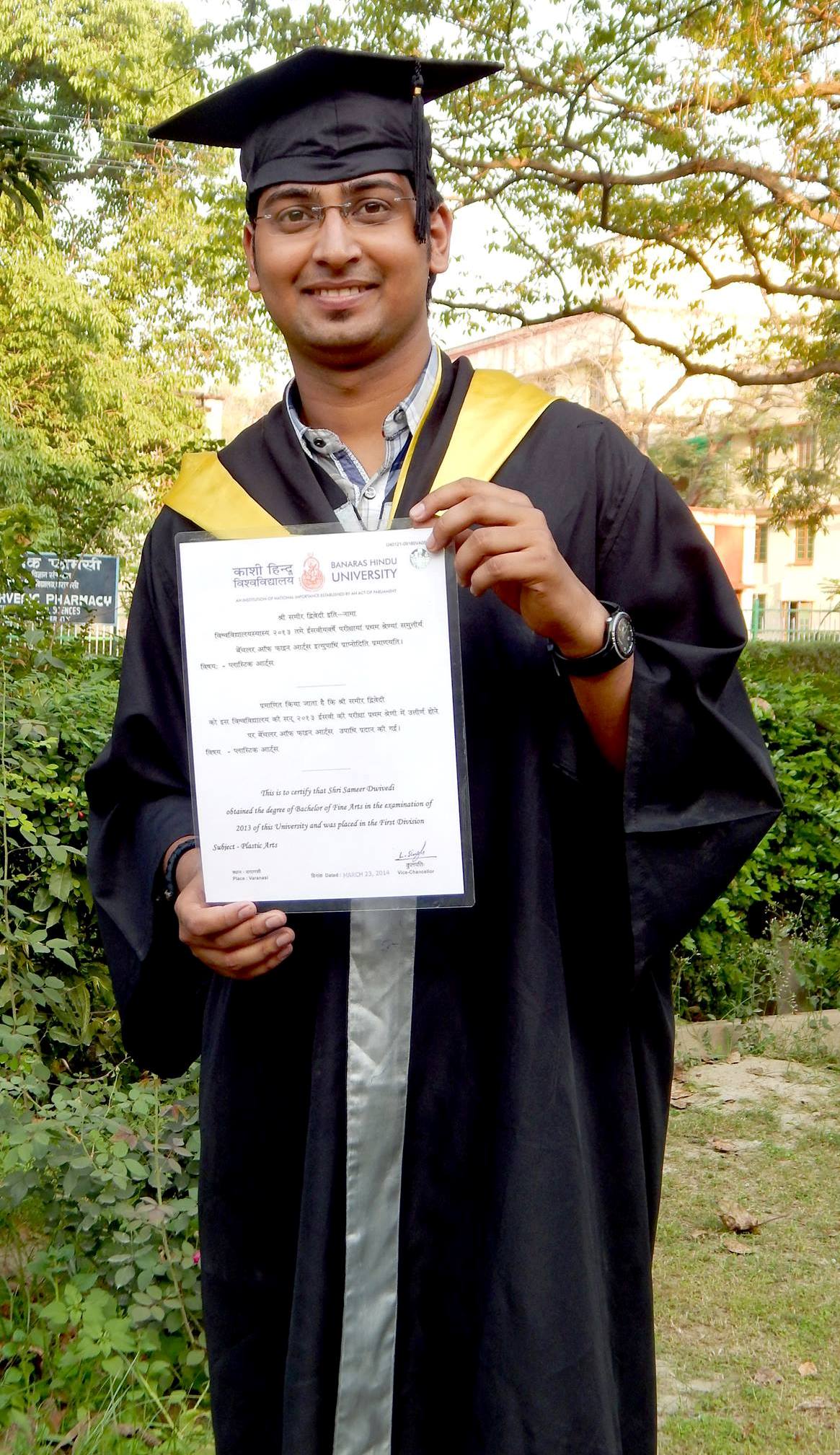 Ravi Gupta during his convocation after completing his graduation