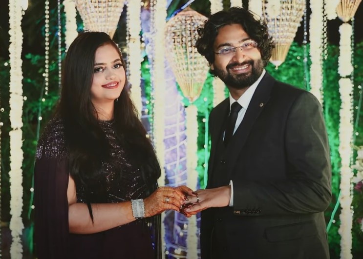 Ravi Gupta with Prerna Srivastava (left) on their wedding day