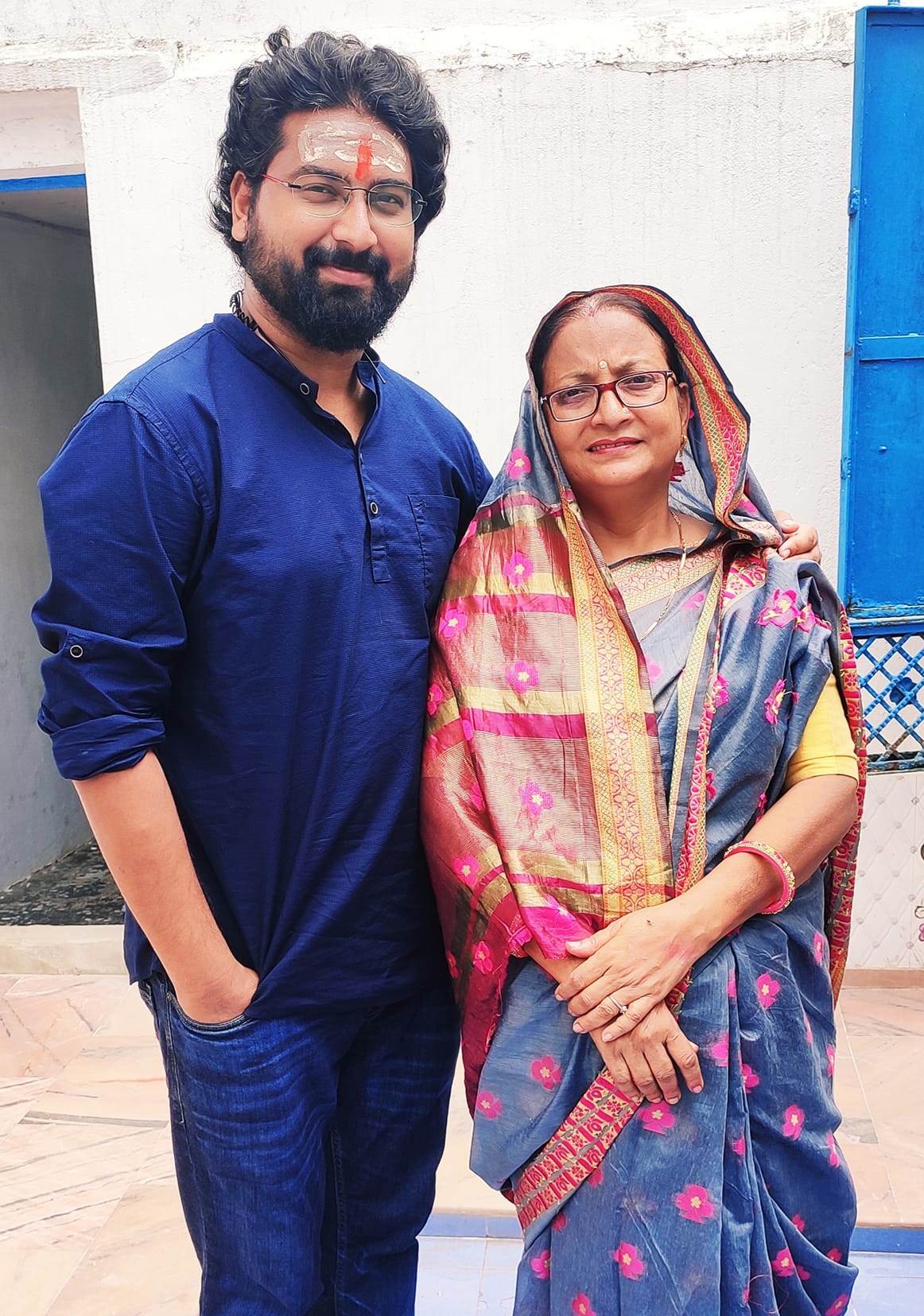 Ravi Gupta with his mother