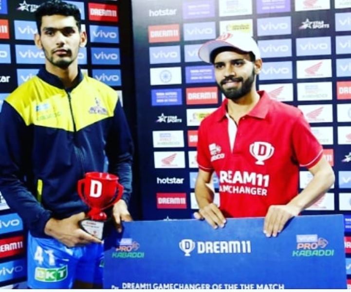 Sagar Rathee after being titled Dream11 Gamechanger of the Match 2019
