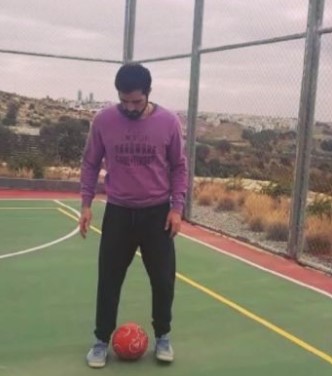 Sajjad Delafrooz while playing football