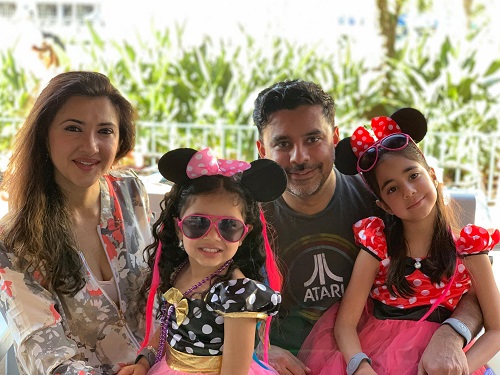Sakshi Shivanand with her husband and children