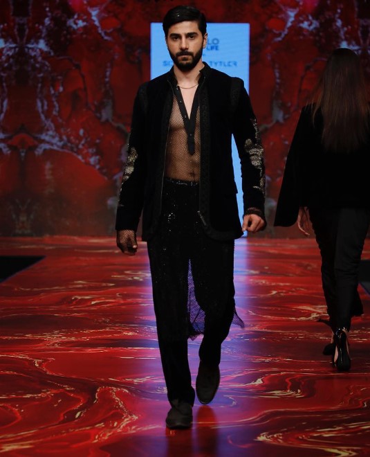 Satyam Tyagi while walking ramp at Times Fashion Week in 2023