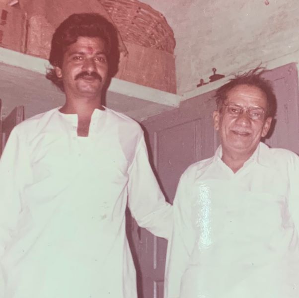 Sham Kaushal with his late father