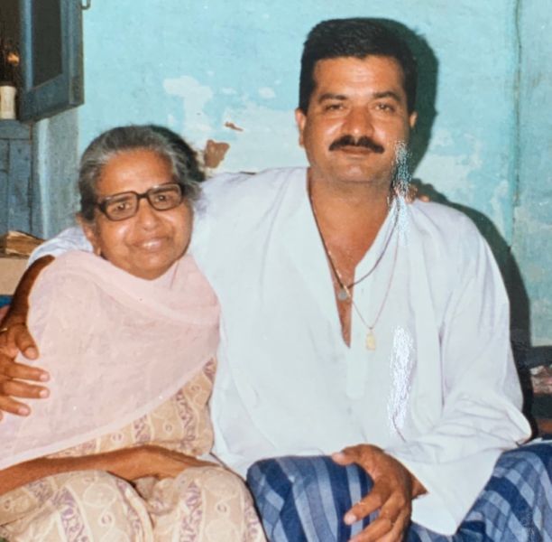Sham Kaushal with his late mother