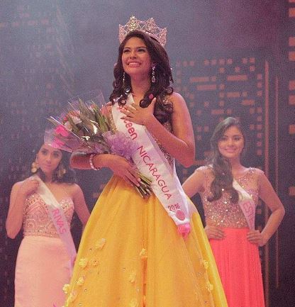 Sheynnis Palacios after becoming the Miss Teen Nicaragua 2016
