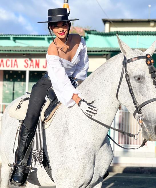 Sheynnis Palacios during a horseriding session