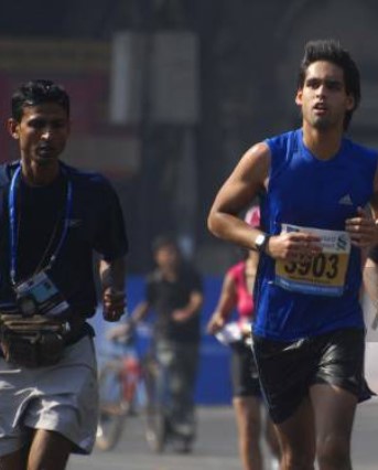 Siddharth Mallya while running a marathon