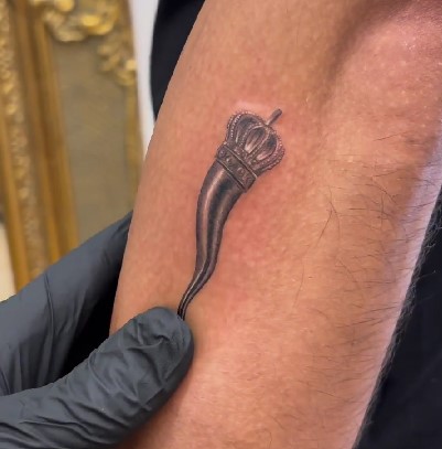 Siddharth Mallya's tattoo on his left arm