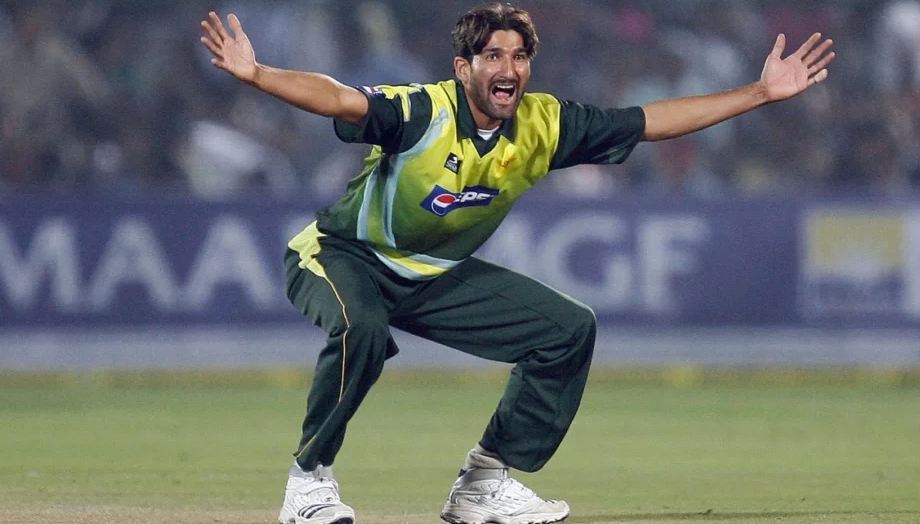 Sohail Tanvir after claiming a wicket in a One Day International match