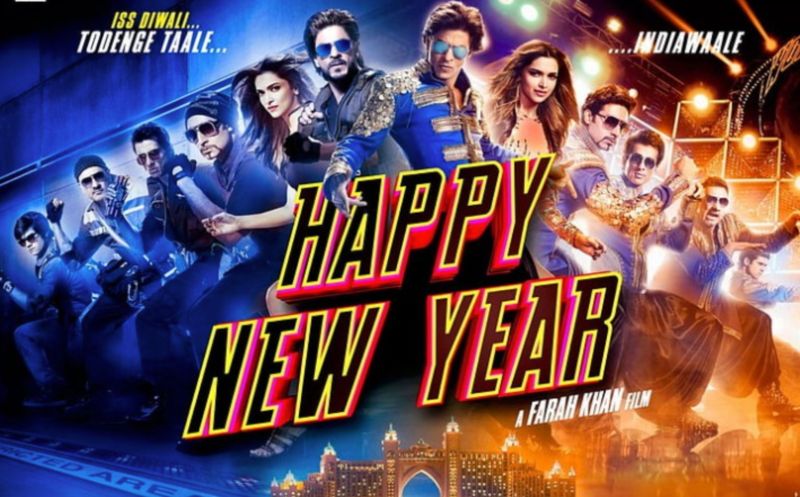 The poster of the film 'Happy New Year' (2014) directed by Farah Khan Kunder