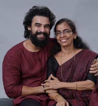 Tovino Thomas with his mother