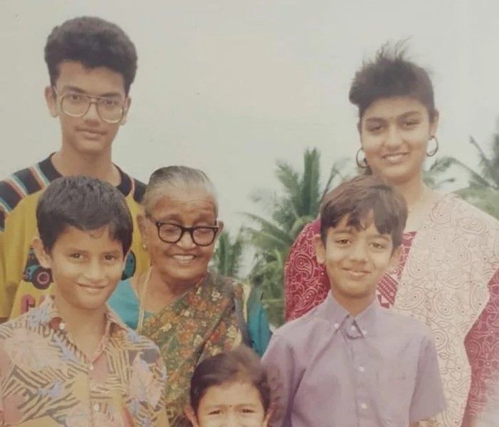 Urmila Rosario (centre) during her childhood with her family
