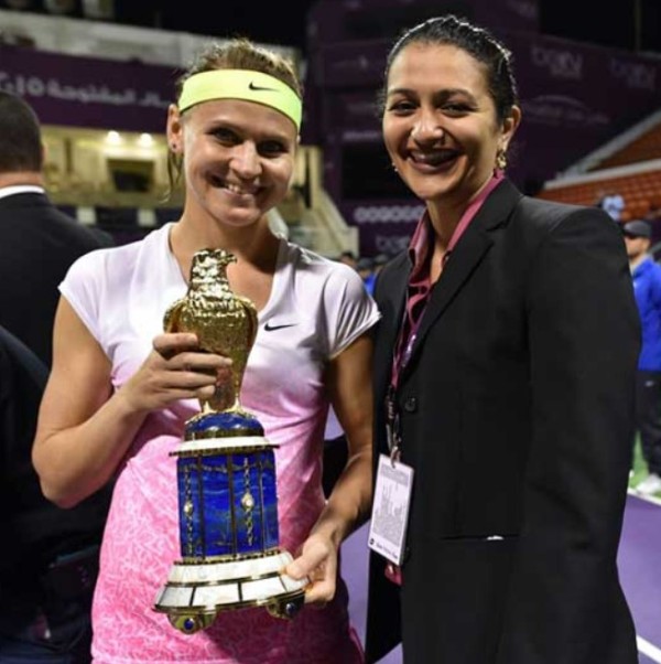 Urmila Rosario (right) when she was working for Qatar Tennis Federation